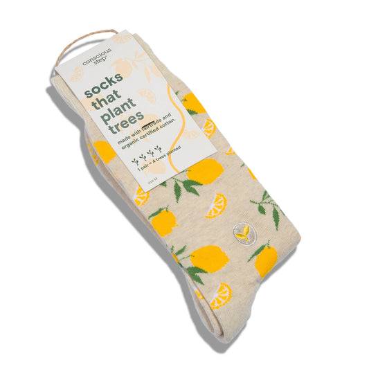 Socks that Plant Trees (Beige Lemons) Conscious Step