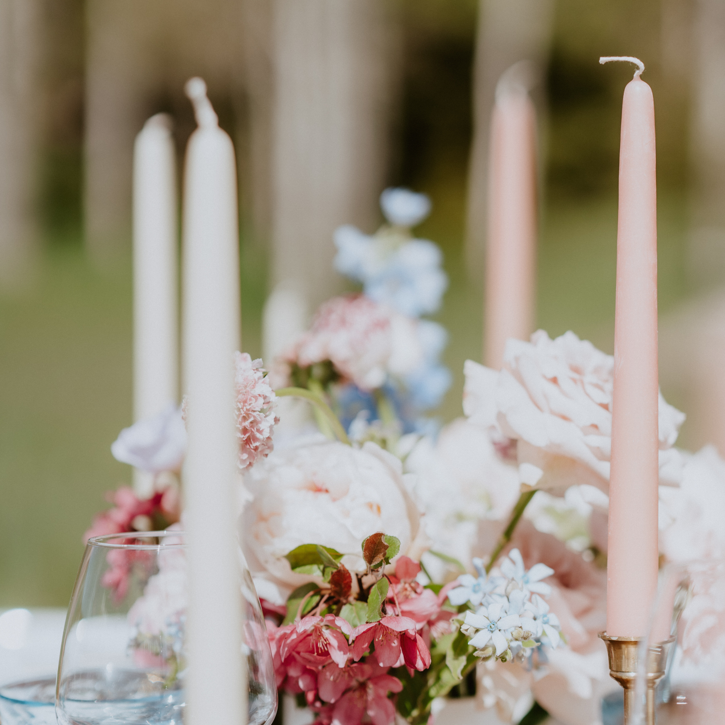 Pair of Hand-Dipped Beeswax Taper Candles: 8" / Ivory Bluecorn Candles
