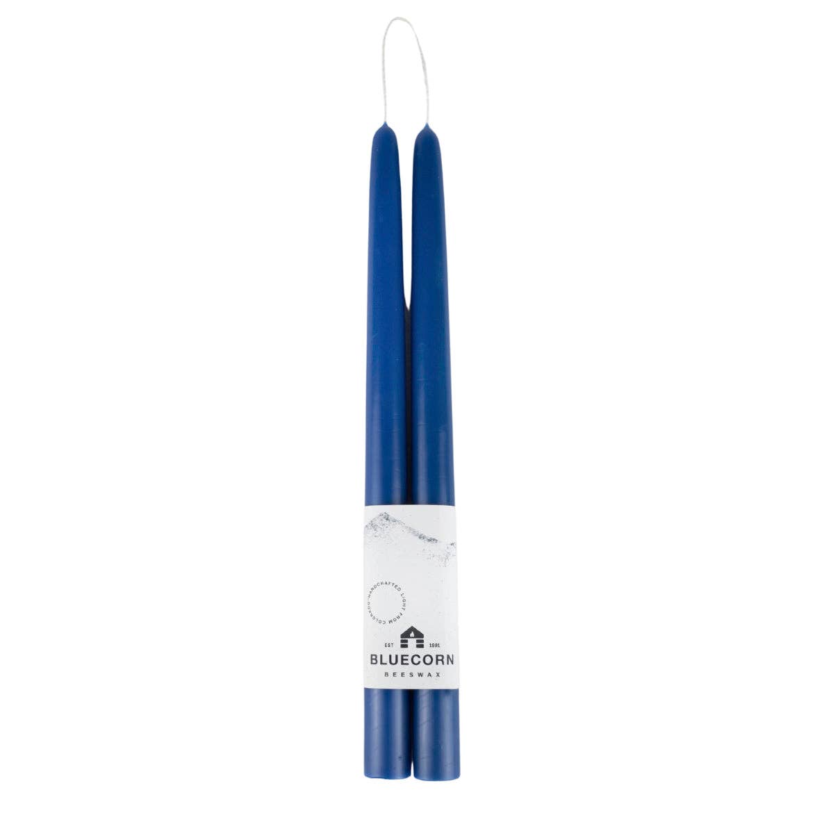 Pair of Hand-Dipped Beeswax Taper Candles: 8" / Ivory Bluecorn Candles