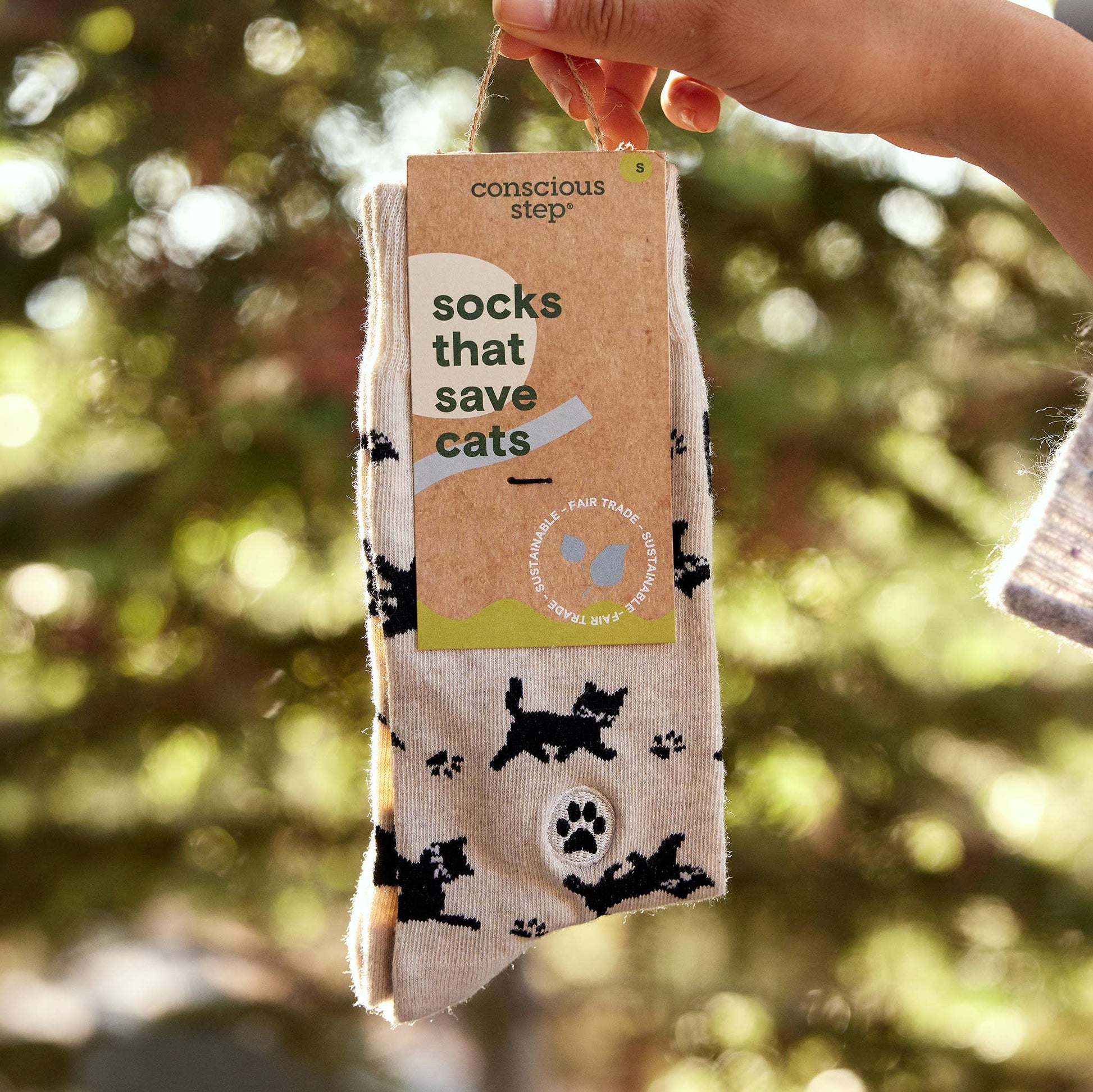 Socks that Save Cats (Beige Cats) Conscious Step