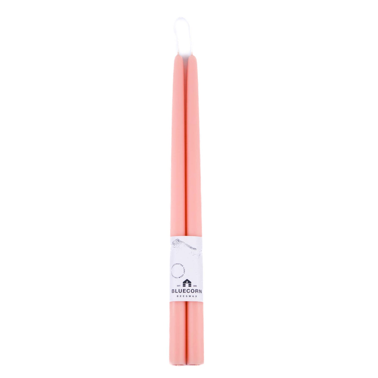 Pair of Hand-Dipped Beeswax Taper Candles: 8" / Ivory Bluecorn Candles