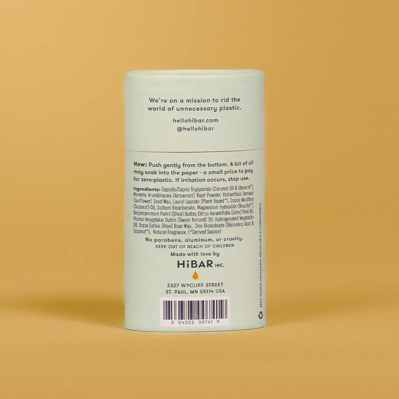 HiBAR - HiBAR Bergamot + Cedar Deodorant HiBAR