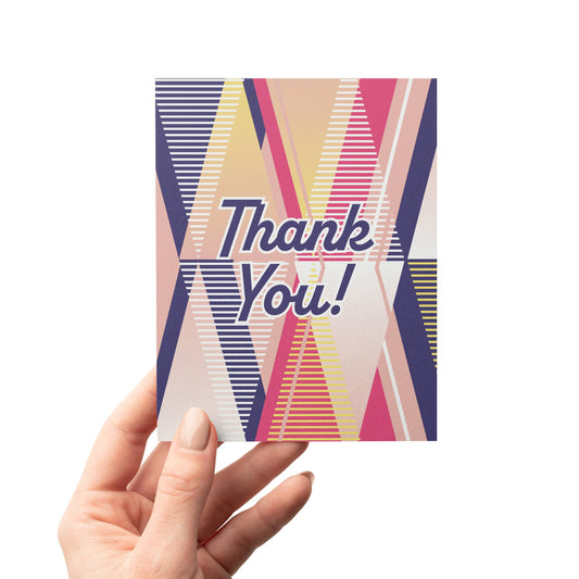 Thank You Triangles Geometric Greeting Card MASU