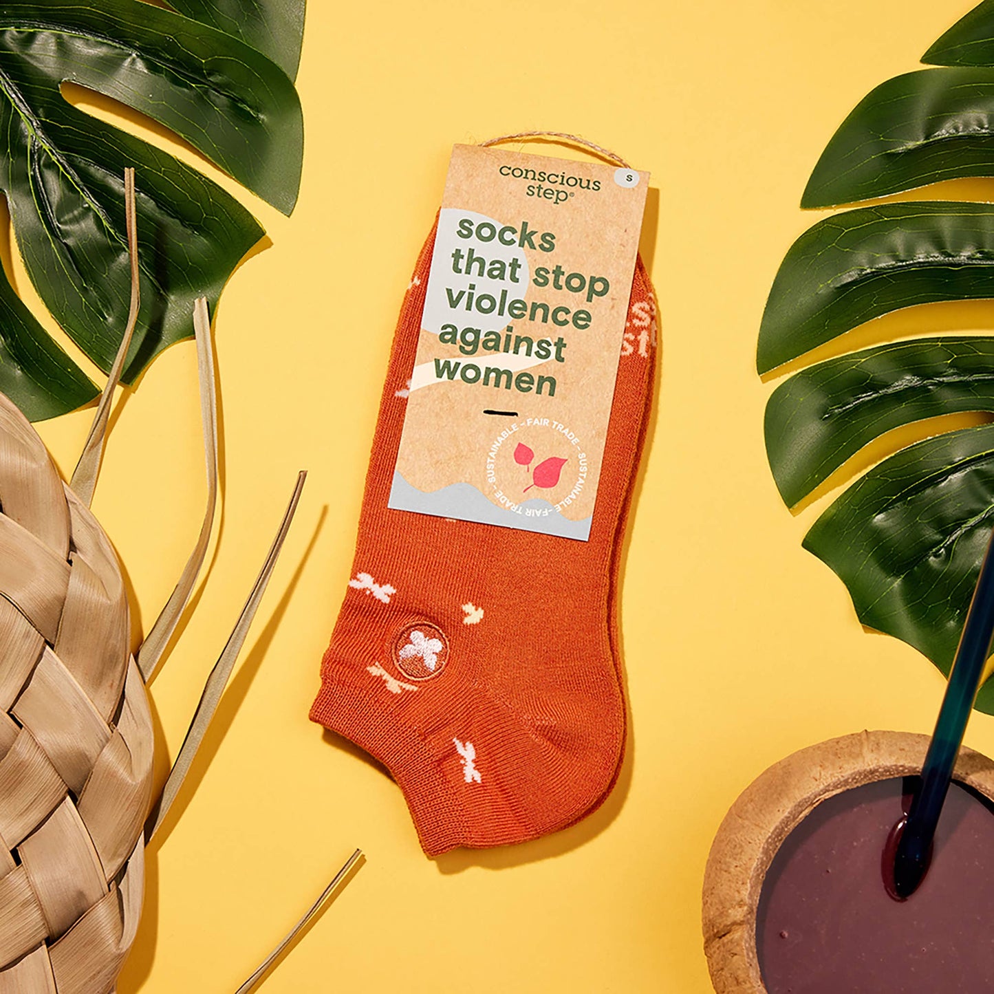 Ankle Socks that Stop Violence Against Women Conscious Step