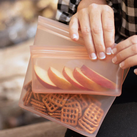 Ful 8Set (2 Bag/3 Cup/3 Dish) - Peach Zip Top
