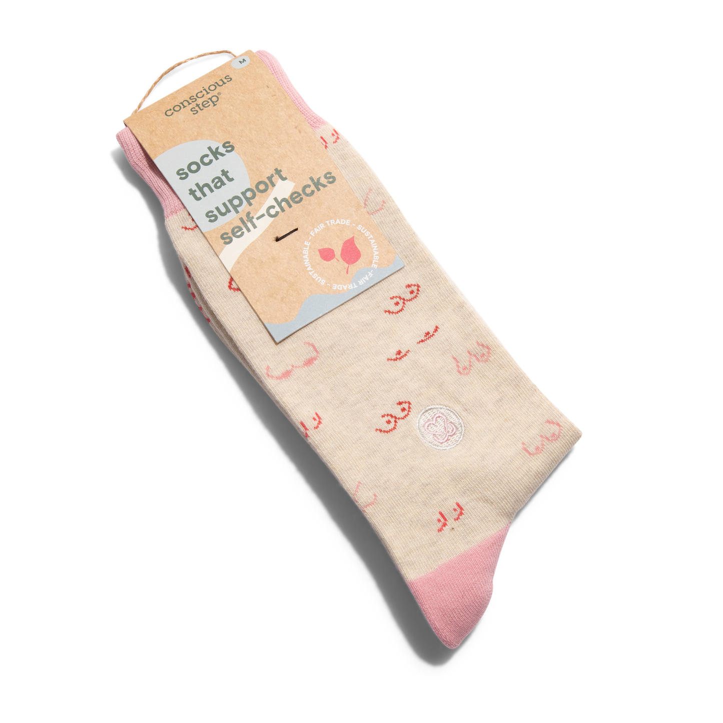 Socks that Support Self-Checks (Pink Tatas) Conscious Step