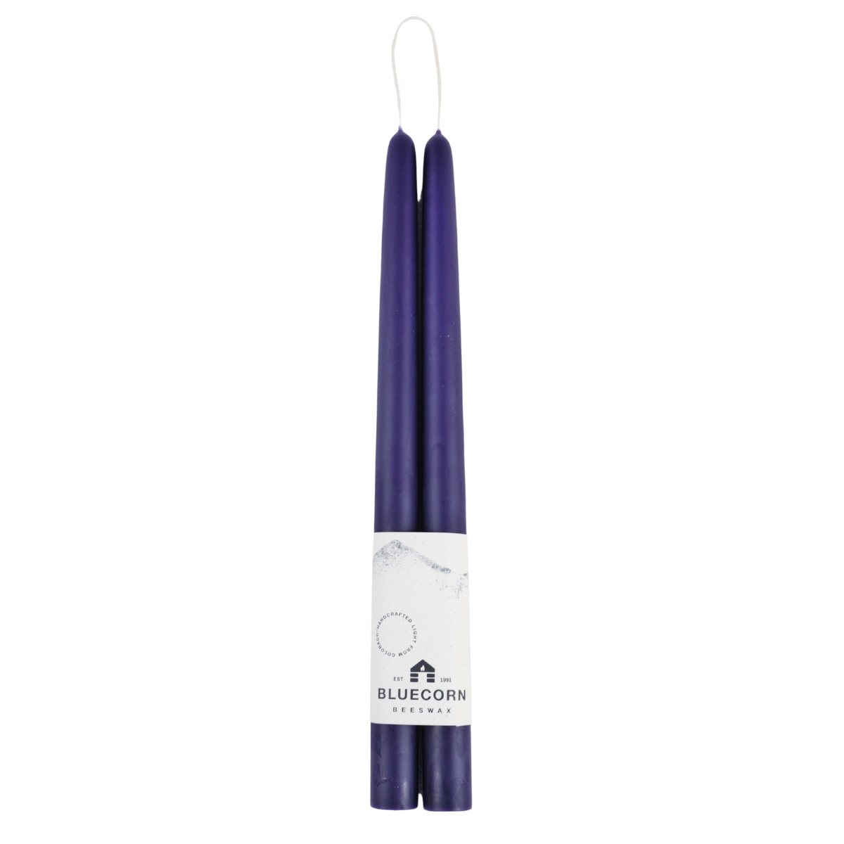 Pair of Hand-Dipped Beeswax Taper Candles: 8" / Pistachio Bluecorn Candles
