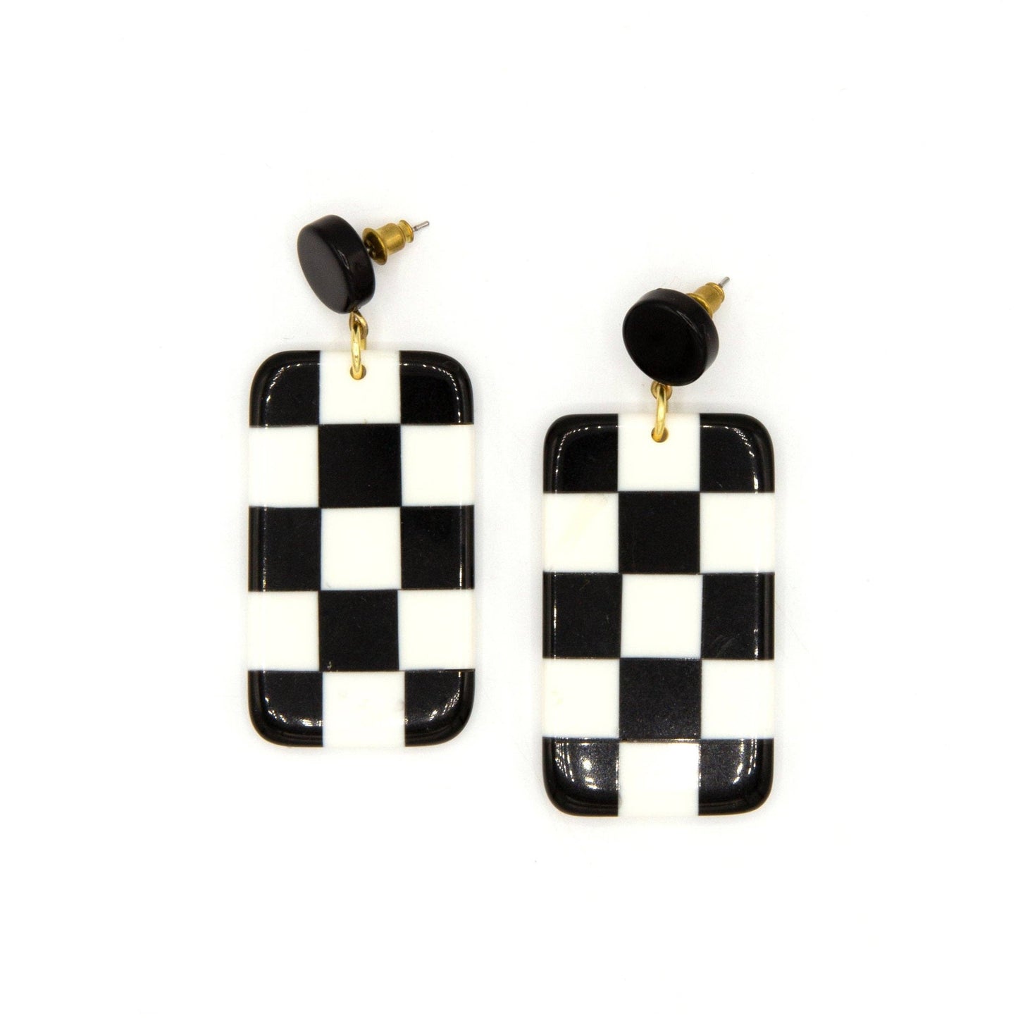 Checkered Resin Earrings Fair Anita