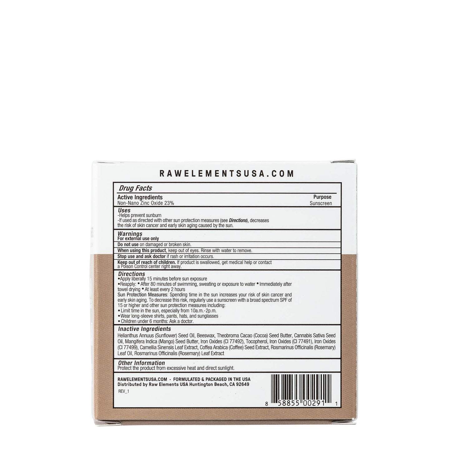 RAW ELEMENTS TINTED FACIAL MOISTURIZER TIN SPF 30 Raw Elements