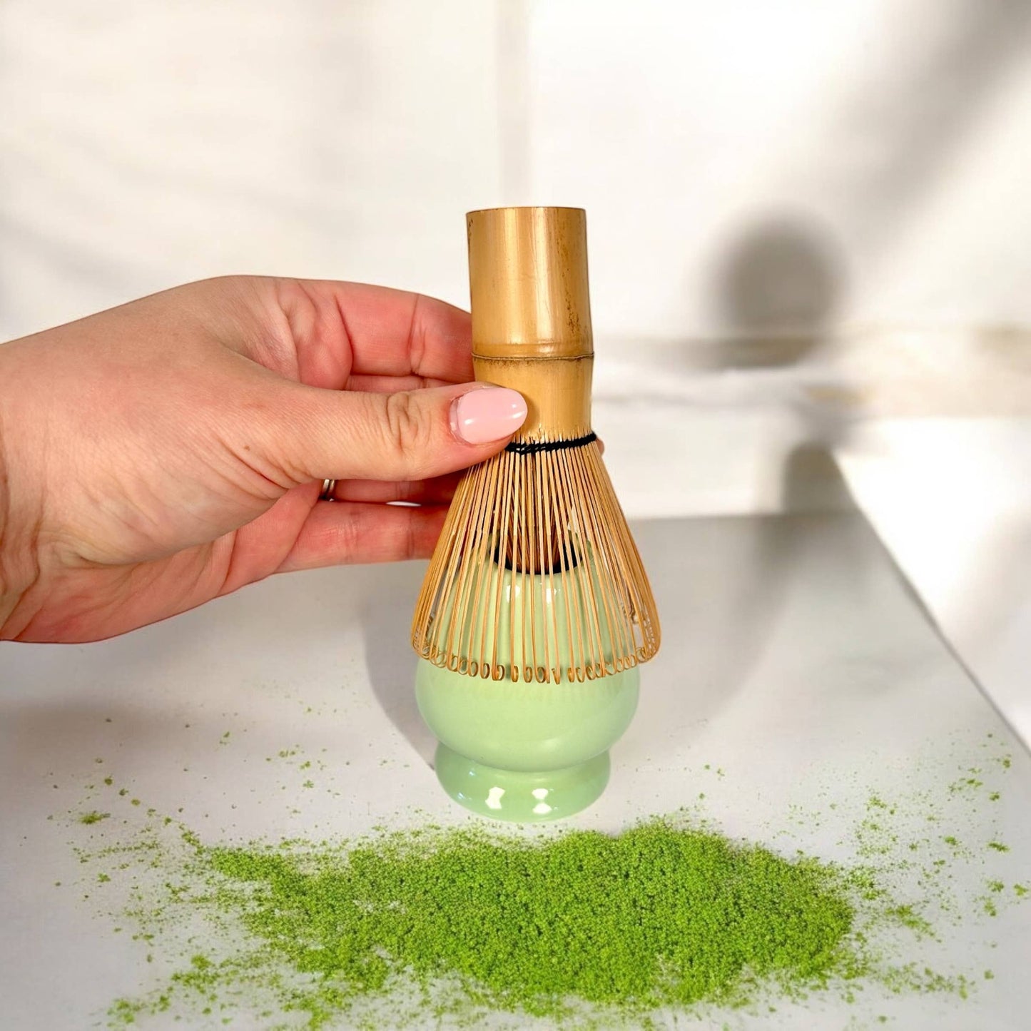 Porcelain Matcha Whisk Holder Bamboo Switch