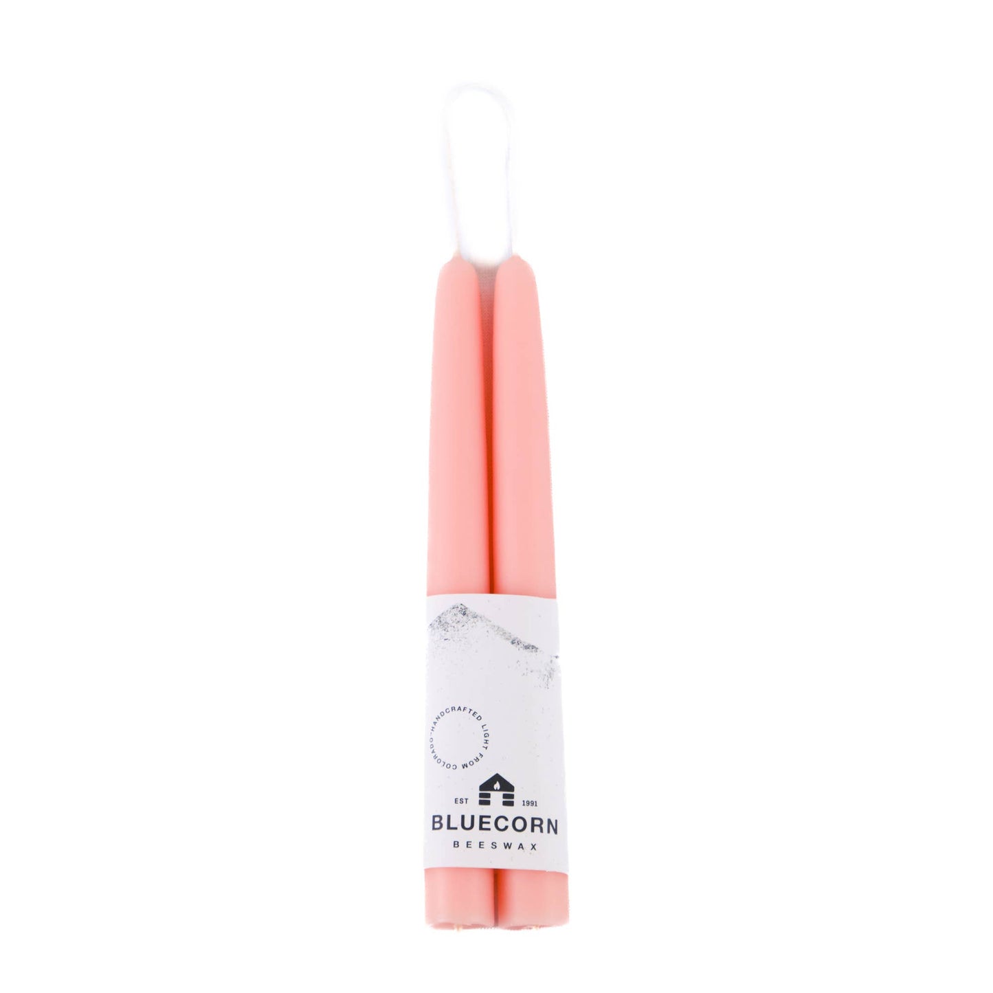 Pair of Hand-Dipped Beeswax Taper Candles: 8" / Ivory Bluecorn Candles