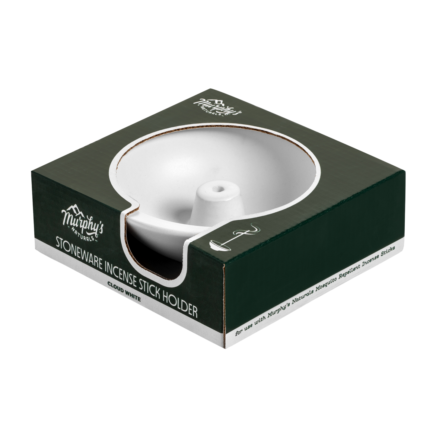 Stoneware Incense Stick Holder, Cloud White - Case of 6 Murphy's Naturals