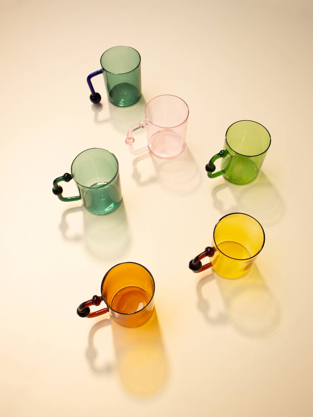 Casa Amarosa - Colored Handblown Drinkware Mug, Teal - 2.7X3.5 Inch Casa Amarosa