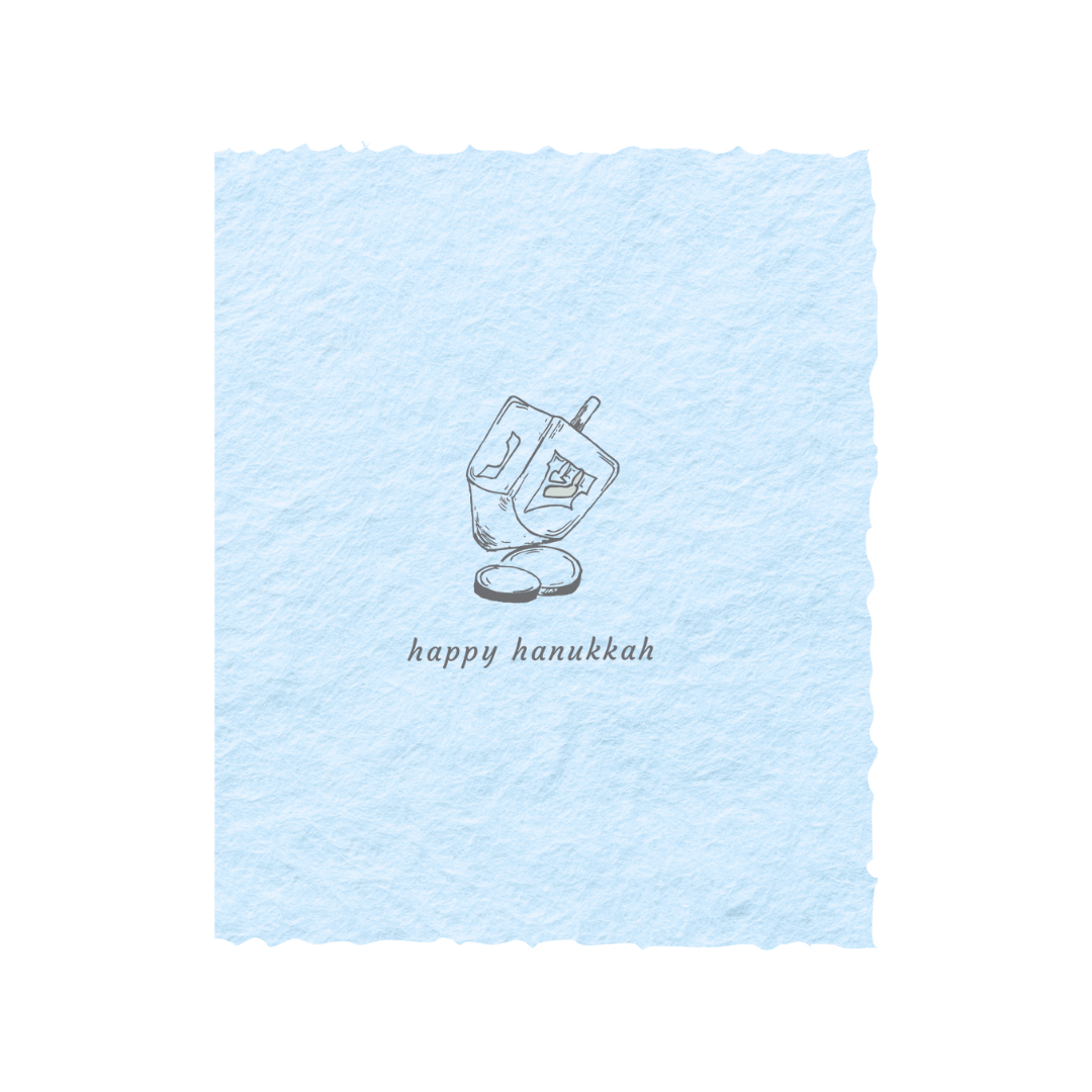 Happy Hanukkah Dreidel | Jewish Greeting Card Paper Baristas