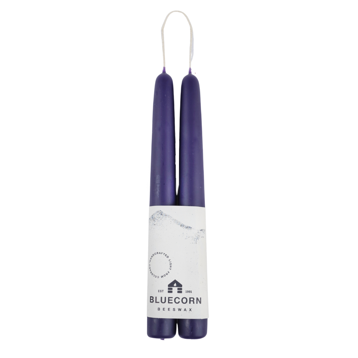 Pair of Hand-Dipped Beeswax Taper Candles: 8" / Pistachio Bluecorn Candles