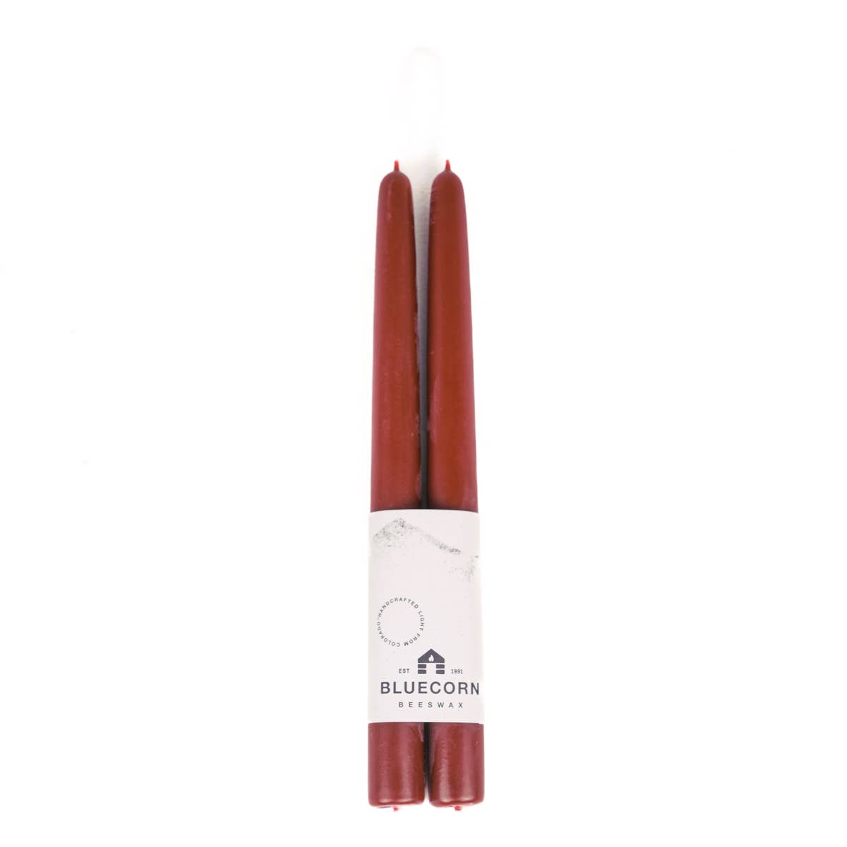 Pair of Hand-Dipped Beeswax Taper Candles: 8" / Pistachio Bluecorn Candles