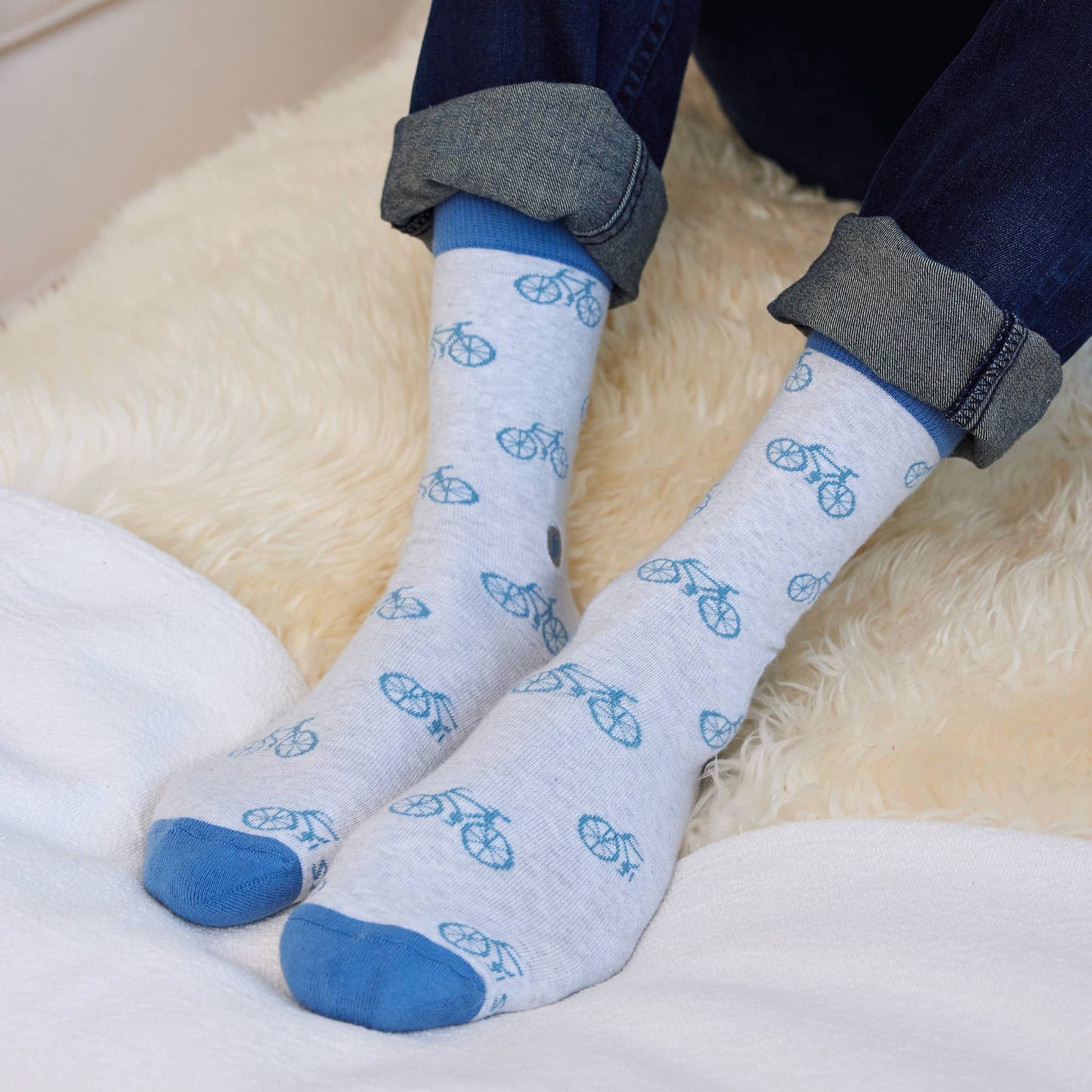 Socks that Give Books (Gray Bicycles) Conscious Step