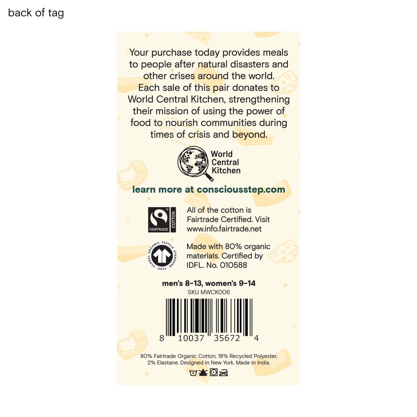 Socks that Provide Meals (Gray Cheese) Conscious Step