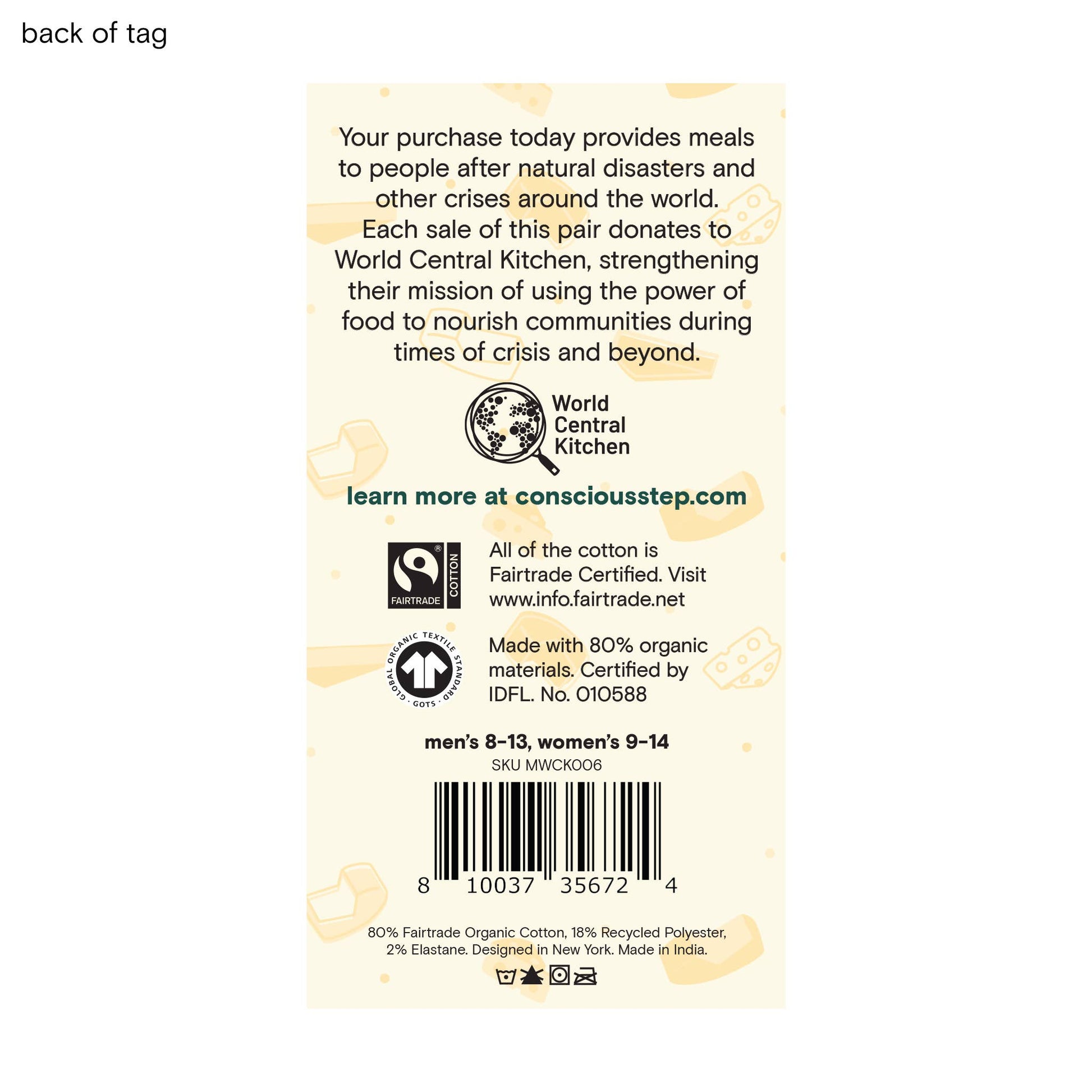 Socks that Provide Meals (Gray Cheese) Conscious Step