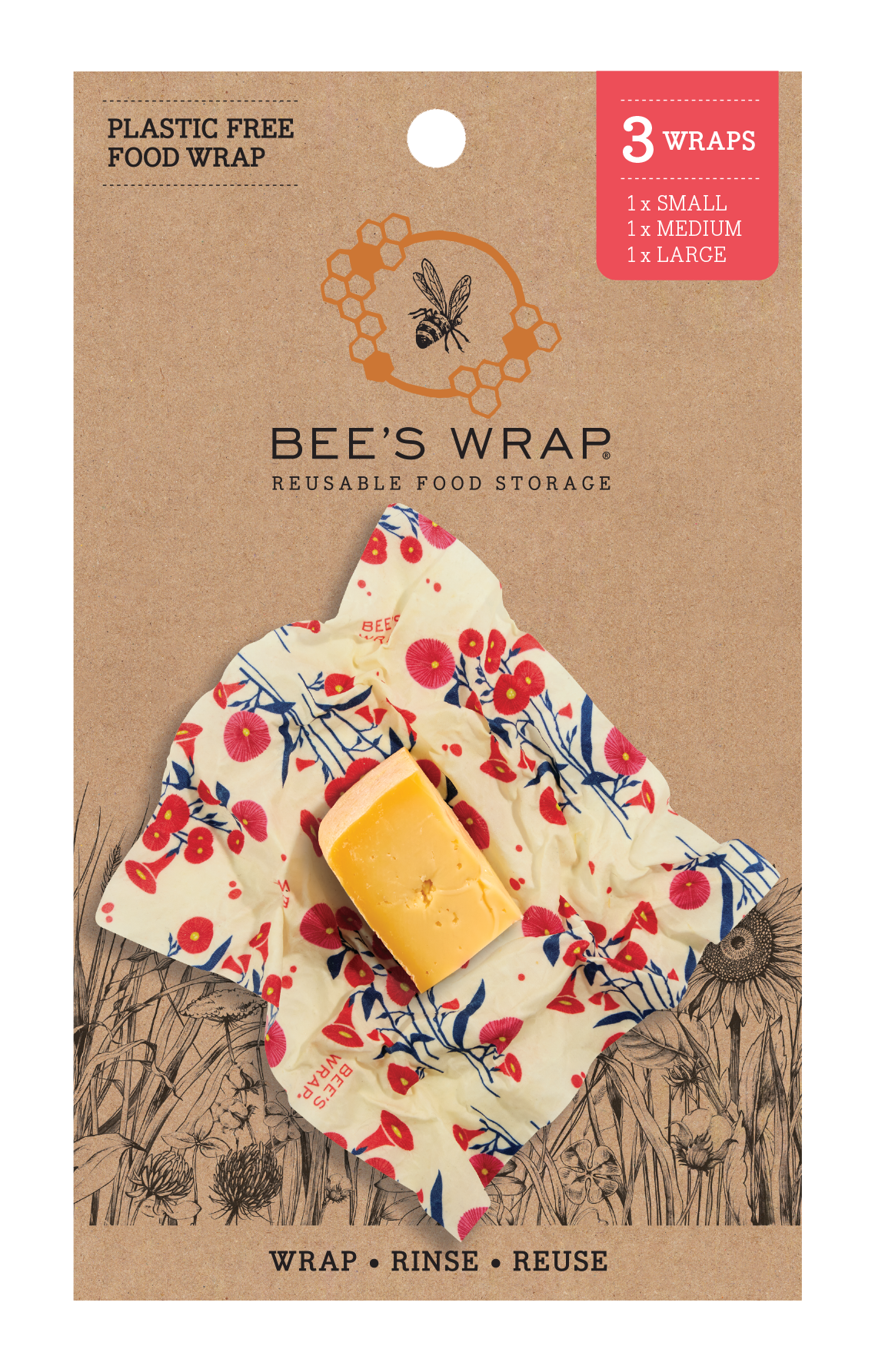Bee's Wrap - New! Assorted 3 Pack - Full Bloom Bee's Wrap