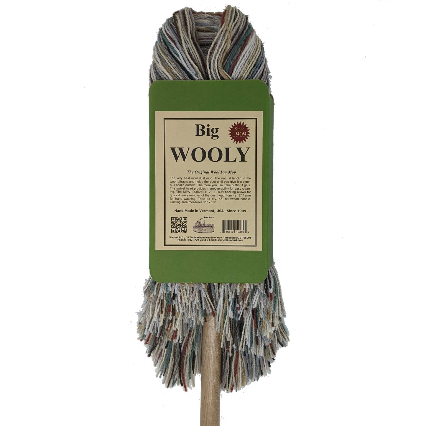 Big Wooly Wool Dust Mop with 48" Wooden Handle