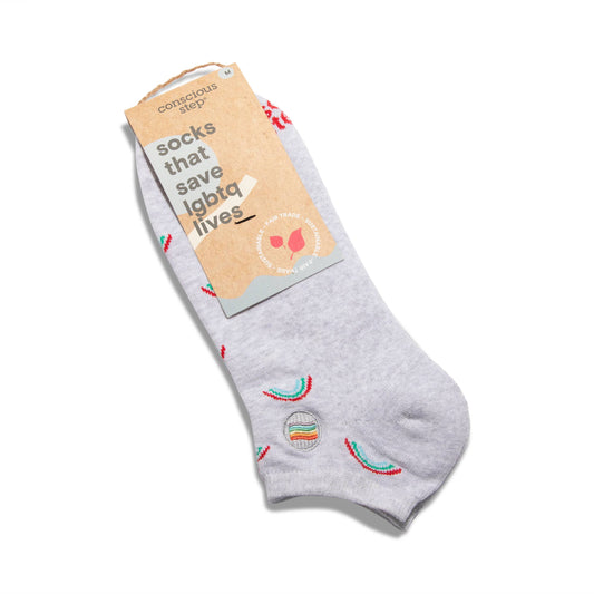 Ankle Socks that Save LGBTQ Lives (Radiant Rainbows) Conscious Step
