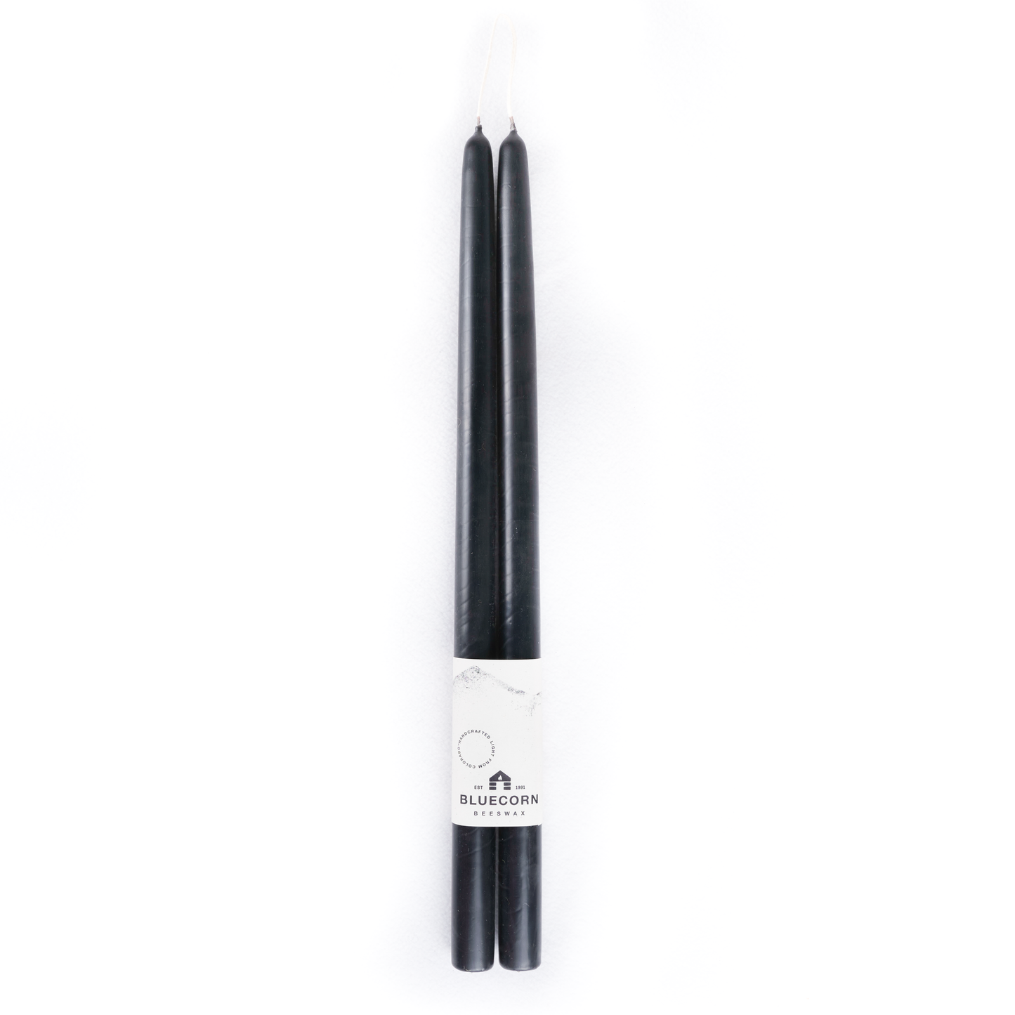 Pair of Hand-Dipped Beeswax Taper Candles: 8" / Ivory Bluecorn Candles