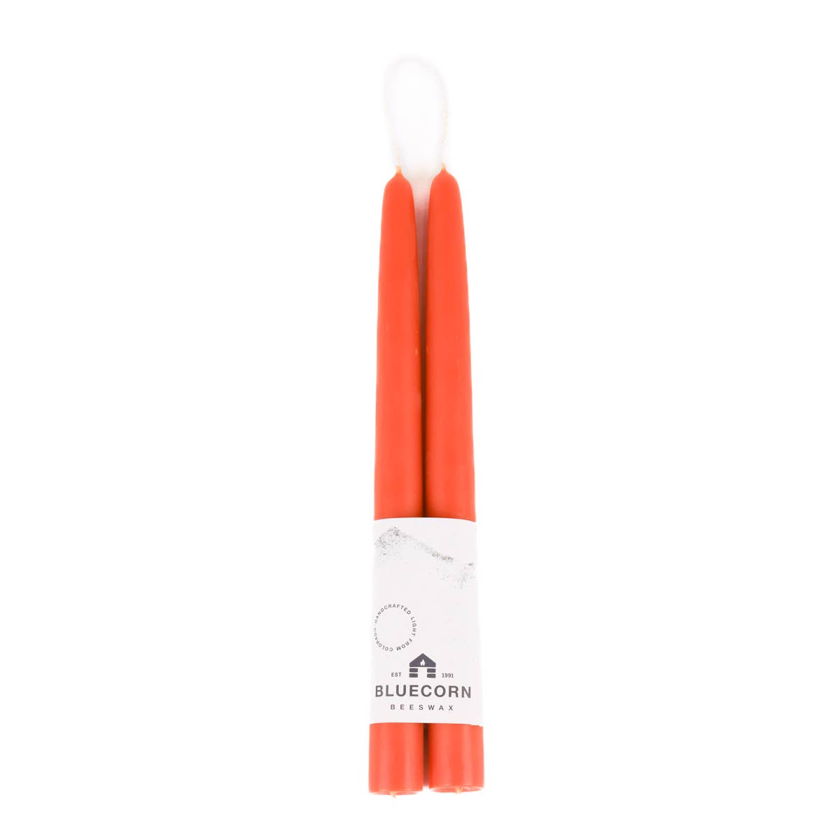 Pair of Hand-Dipped Beeswax Taper Candles: 8" / Ivory Bluecorn Candles