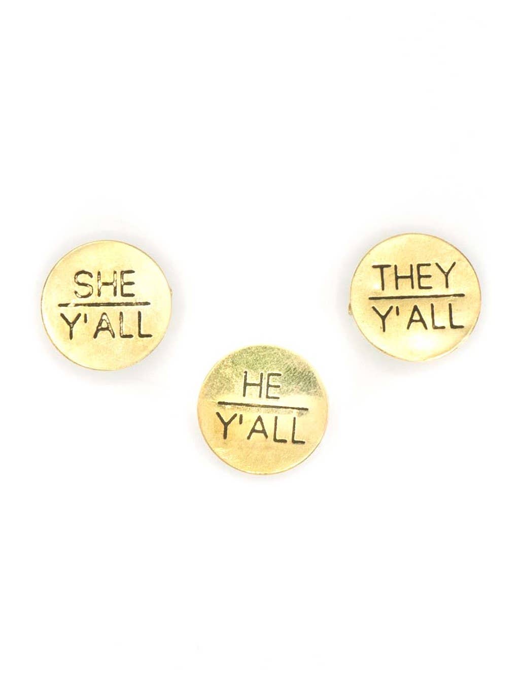 Fair Anita - Pronoun Pins - Brass: He/Him Fair Anita