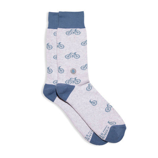 Socks that Give Books (Gray Bicycles) Conscious Step