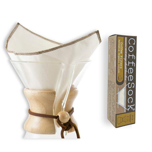 Reusable Organic Coffee Filters - Chemex® Style 6-13 cup CoffeeSock