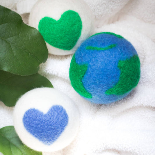 Friendsheep - Love Your Mama Eco Dryer Balls - Set of 3 (EARTH HEARTS): PACKAGE FREE Friendsheep