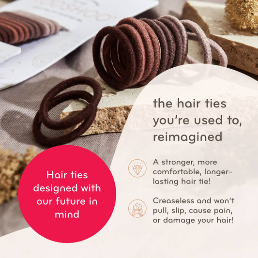 Plastic-free Round Hair Ties - Mini 12-pack - Earth Tints KOOSHOO