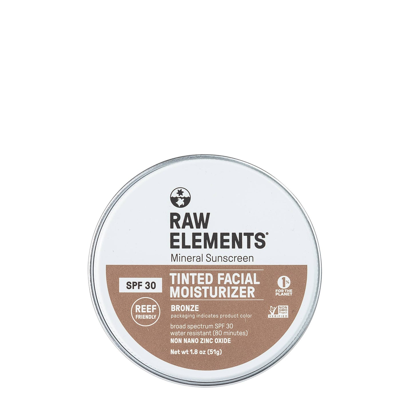 RAW ELEMENTS TINTED FACIAL MOISTURIZER TIN SPF 30 Raw Elements