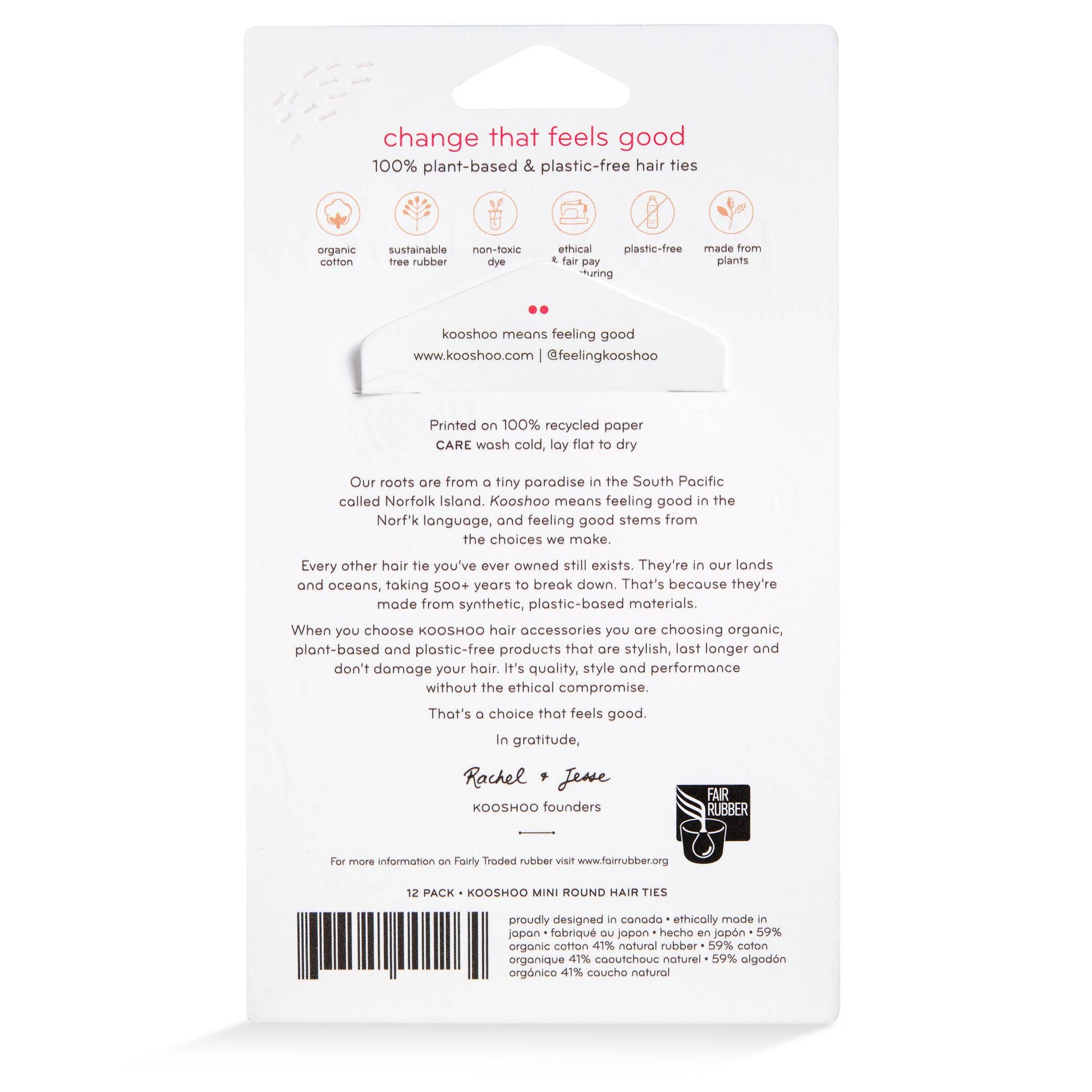 Plastic-free Round Hair Ties - Mini 12-pack - Earth Tints KOOSHOO