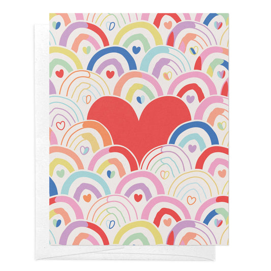 MASU - Rainbows and Hearts Love & Valentine's Day Greeting Card MASU