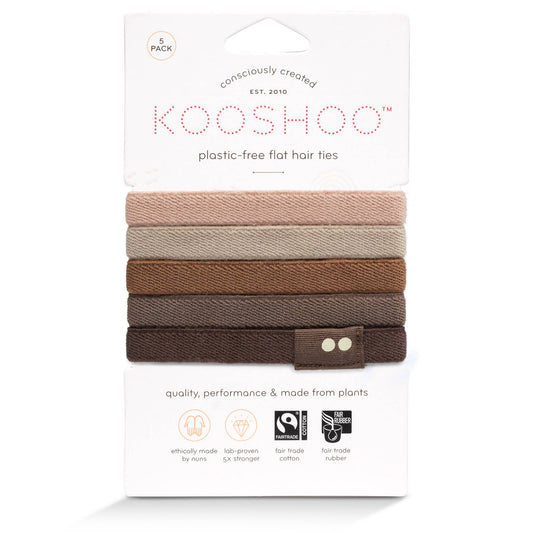 Plastic-free Flat Hair Ties - Earth Tints KOOSHOO