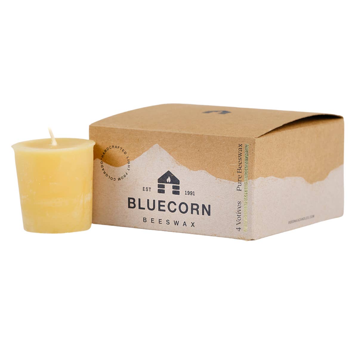 Pure Beeswax Votive Candles - Sustainable & Handcrafted Bluecorn Candles