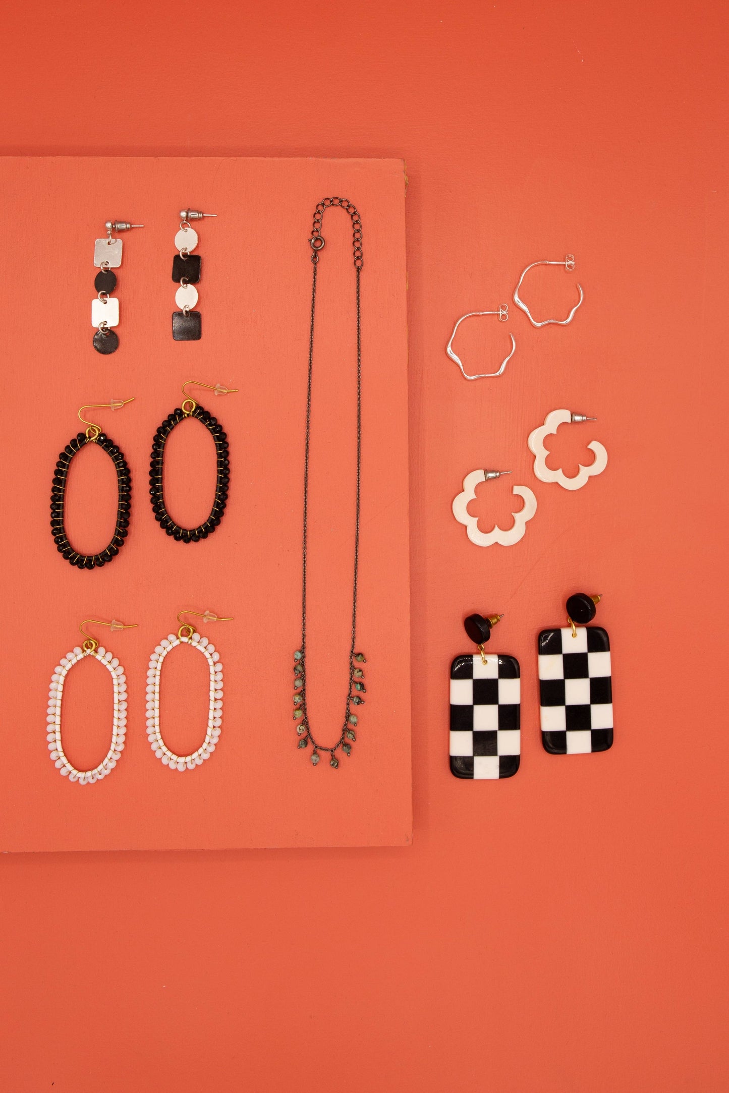 Checkered Resin Earrings Fair Anita