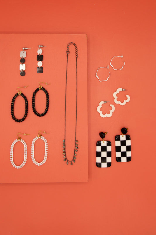 Checkered Resin Earrings Fair Anita