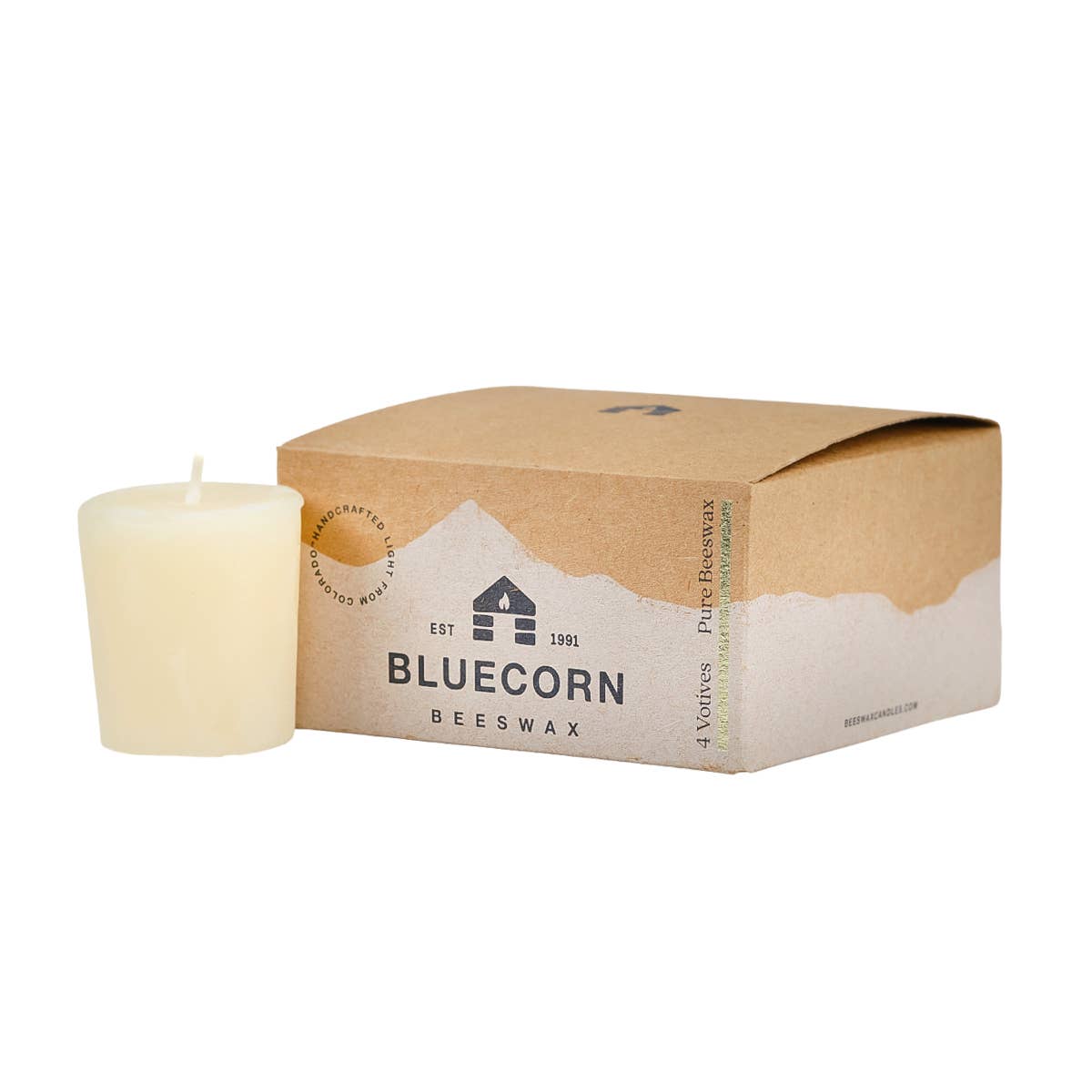 Pure Beeswax Votive Candles - Sustainable & Handcrafted Bluecorn Candles