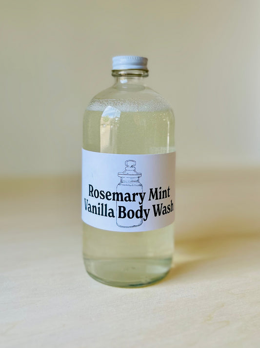 Rosemary Mint Vanilla Body Wash (16oz) with Jar Deposit Plaine Products