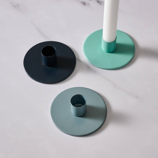 Kasi Round Taper Candle Holder - Turquoise