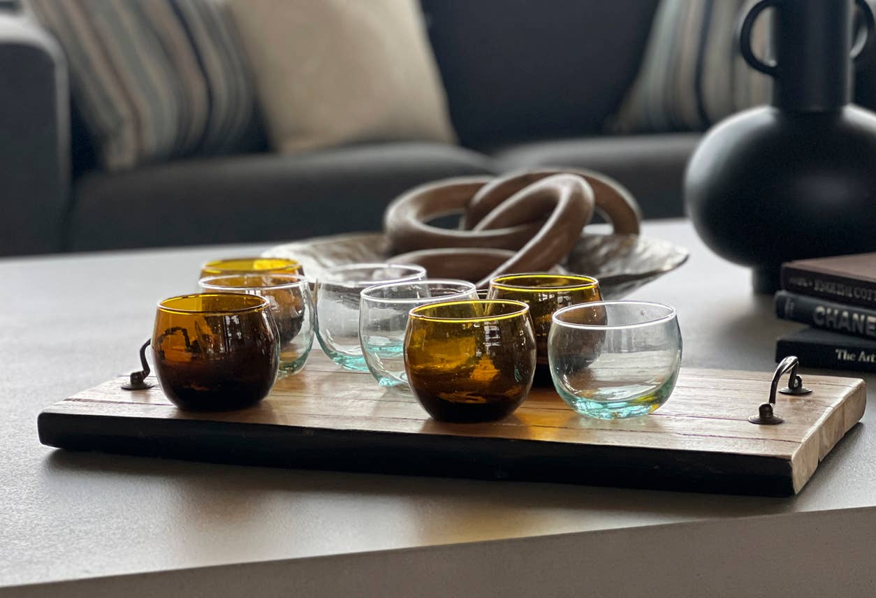 Moroccan Stemless Goblet - Clear Verve Culture