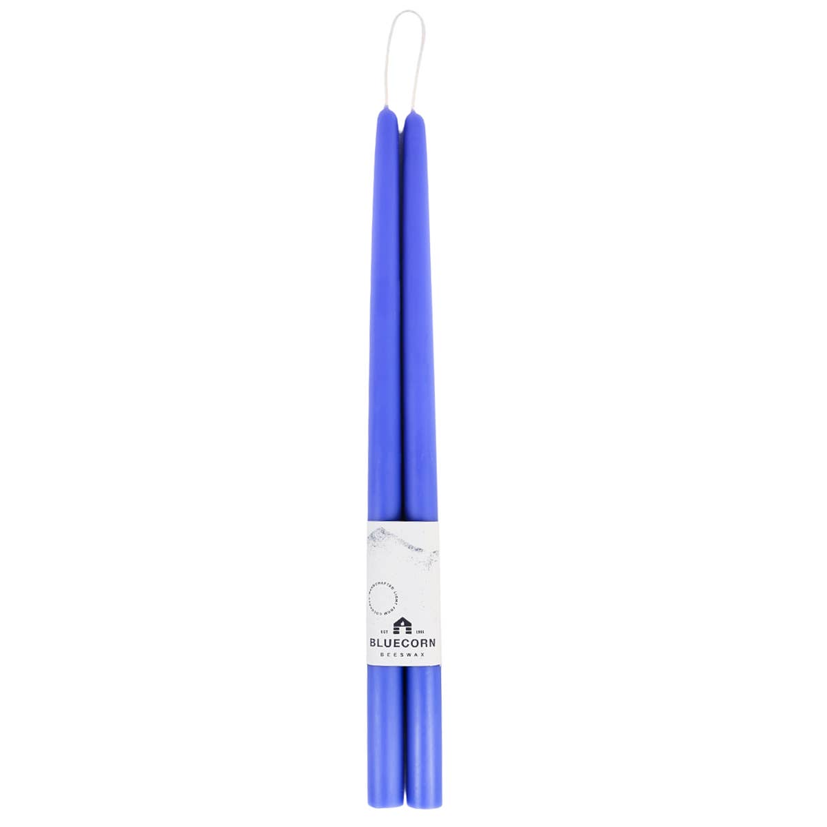Pair of Hand-Dipped Beeswax Taper Candles: 8" / Ivory Bluecorn Candles