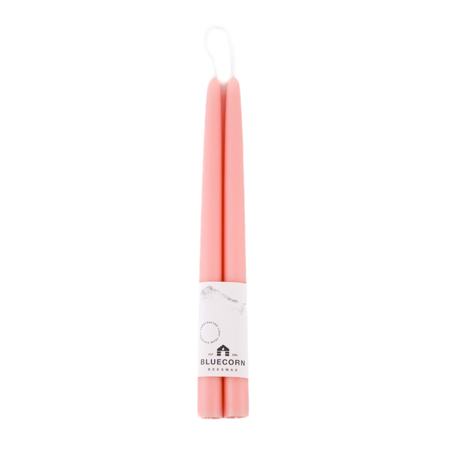 Pair of Hand-Dipped Beeswax Taper Candles: 8" / Ivory Bluecorn Candles