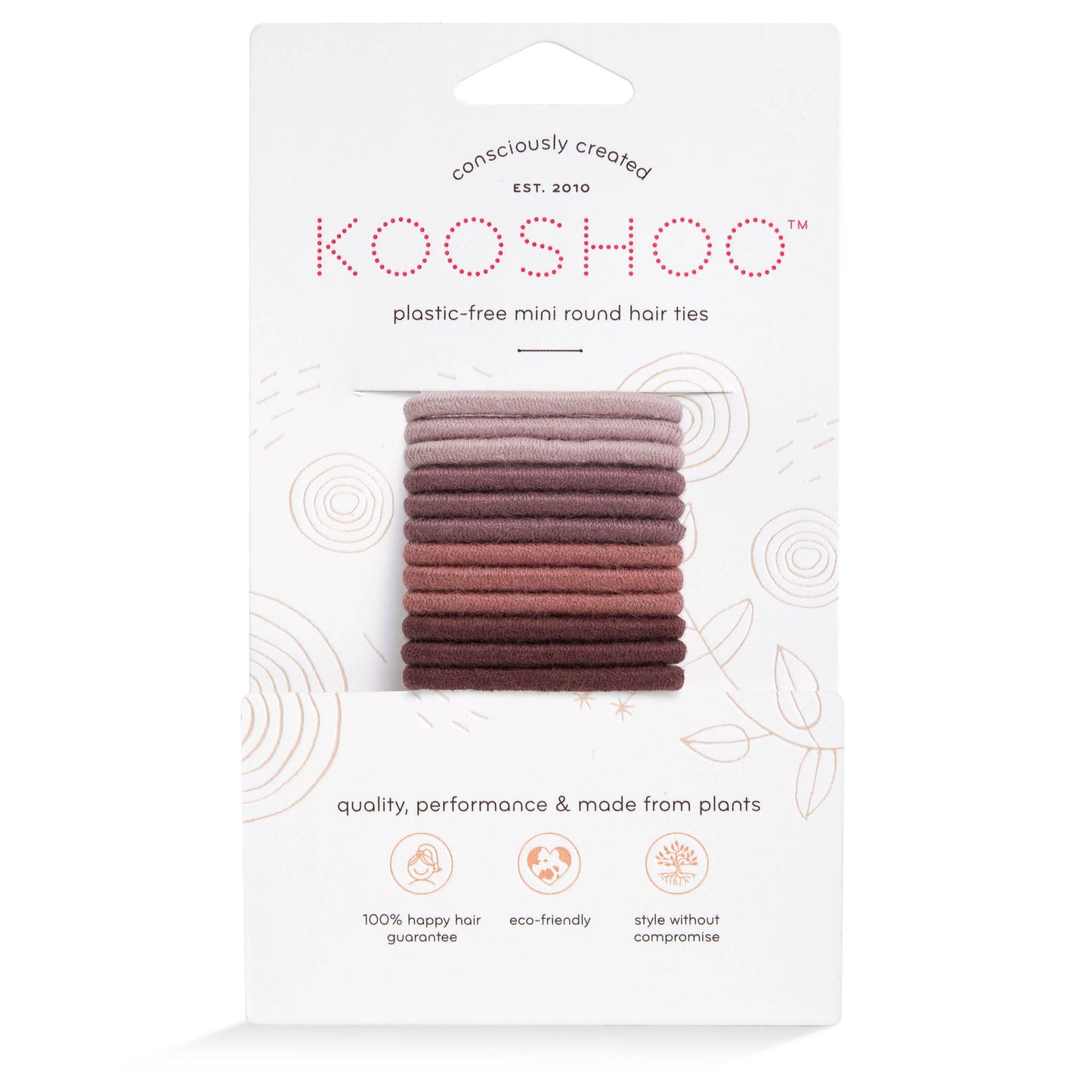 Plastic-free Round Hair Ties - Mini 12-pack - Earth Tints KOOSHOO