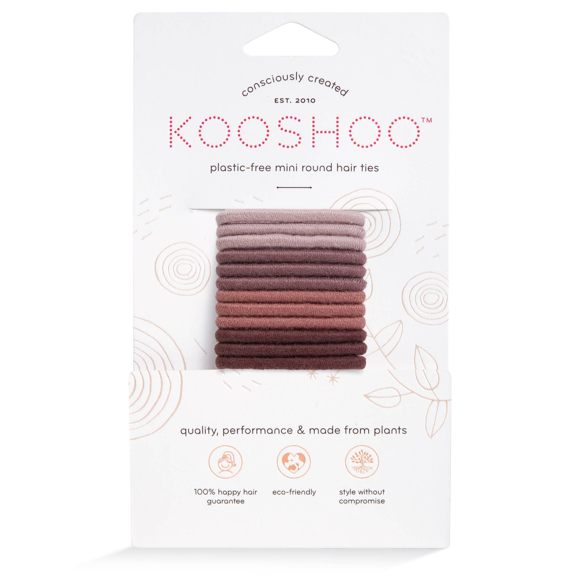 Plastic-free Round Hair Ties - Mini 12-pack - Earth Tints KOOSHOO