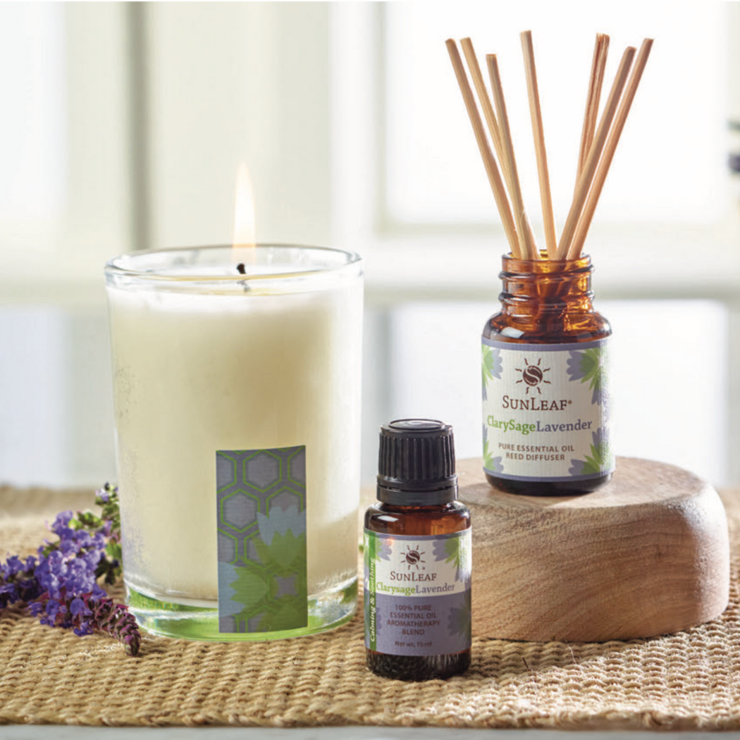 SunLeaf Naturals - 1 oz Reed Diffuser - Clarysage Lavender SunLeaf Naturals