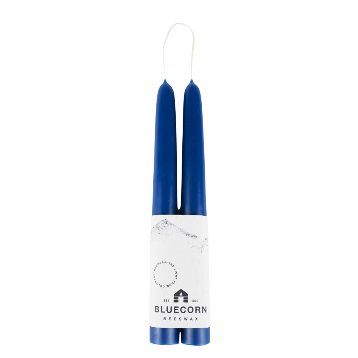 Pair of Hand-Dipped Beeswax Taper Candles: 8" / Ivory Bluecorn Candles